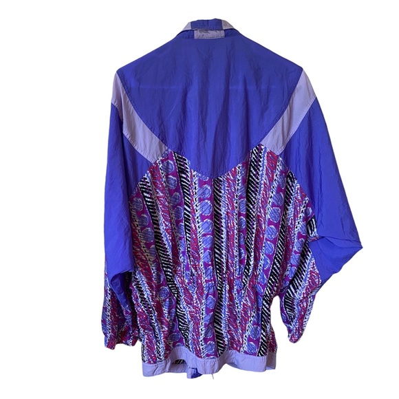 VTG Nike White Tag Windbreaker Jacket Purple Abstract Print Color Block - Picture 2 of 8